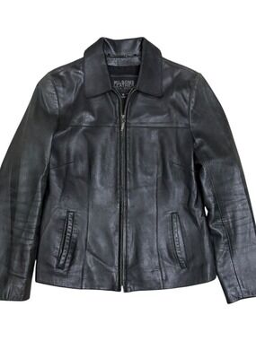 WILSONS LEATHER Jacket Business Casual Luxury Black Coat Womens Small